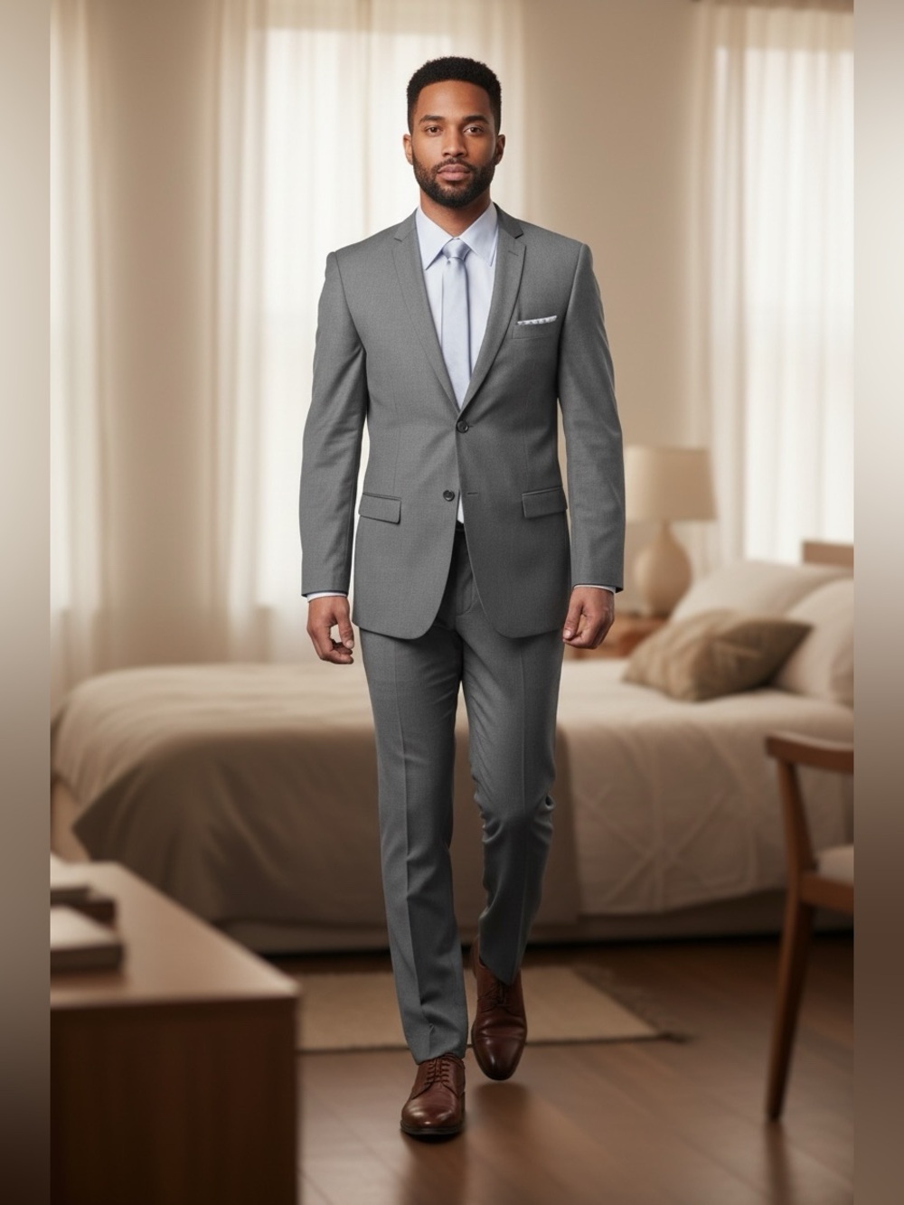 Elegant Charcoal Men's Suit
